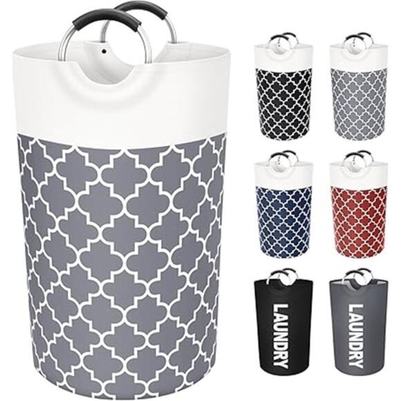 Large Laundry Basket Laundry Hamper Bag Washing Bin Clothes Bag Collapsible - Picture 7 of 7